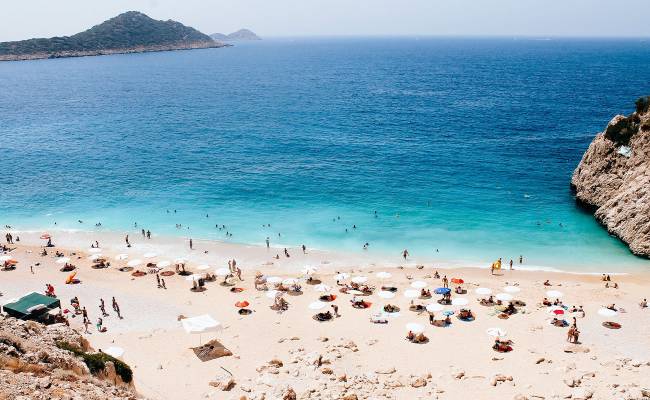 Antalya a pohled na pláž