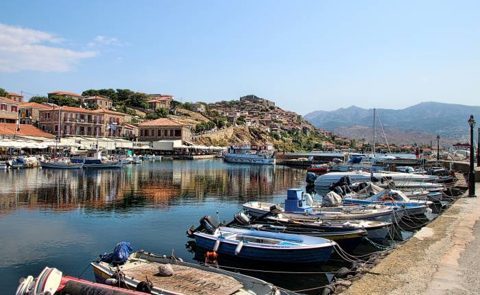 Turistické středisko Molivos na ostrově Lesbos
